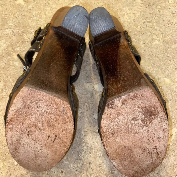 Michael Kors Mary Jane Block Heel & Leather Slingback Clogs Size 7 - Picture 5 of 6